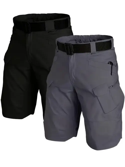 2pack mens multi pockets cargo hiking shorts ultra lightweight quick drying breathable for fitness