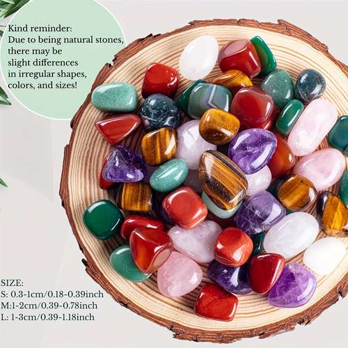 1 pack of natural tumbled stones and crystals bulk assorted tumbled polished stones rocks and crystals for reiki energy chakra wicca balancing beginners