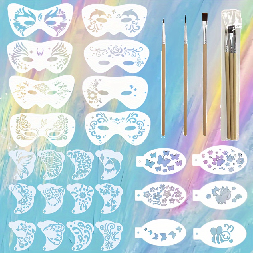 

24pcs Painting Stencils Set - Reusable Diy Craft Kit For & Adults, Birthday Celebrations