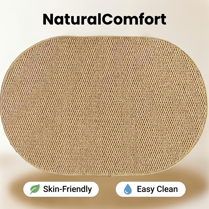 Handwoven Oval Sisal Rug with Non-Slip TPR Backing