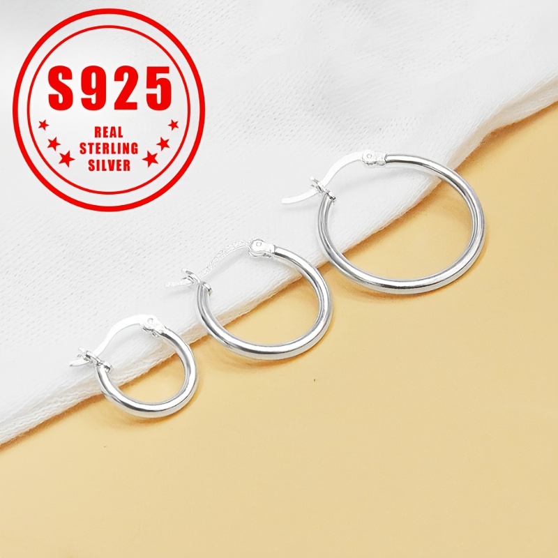 

S925 Earrings Fashion Simple Earrings Ring Earrings Accessories Large, Medium And Small Size.2.1g/ 0.07oz