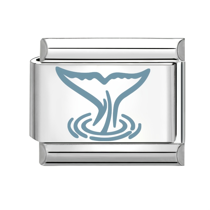 Exquisite Blue Pattern Embossed Ocean Elements Ring