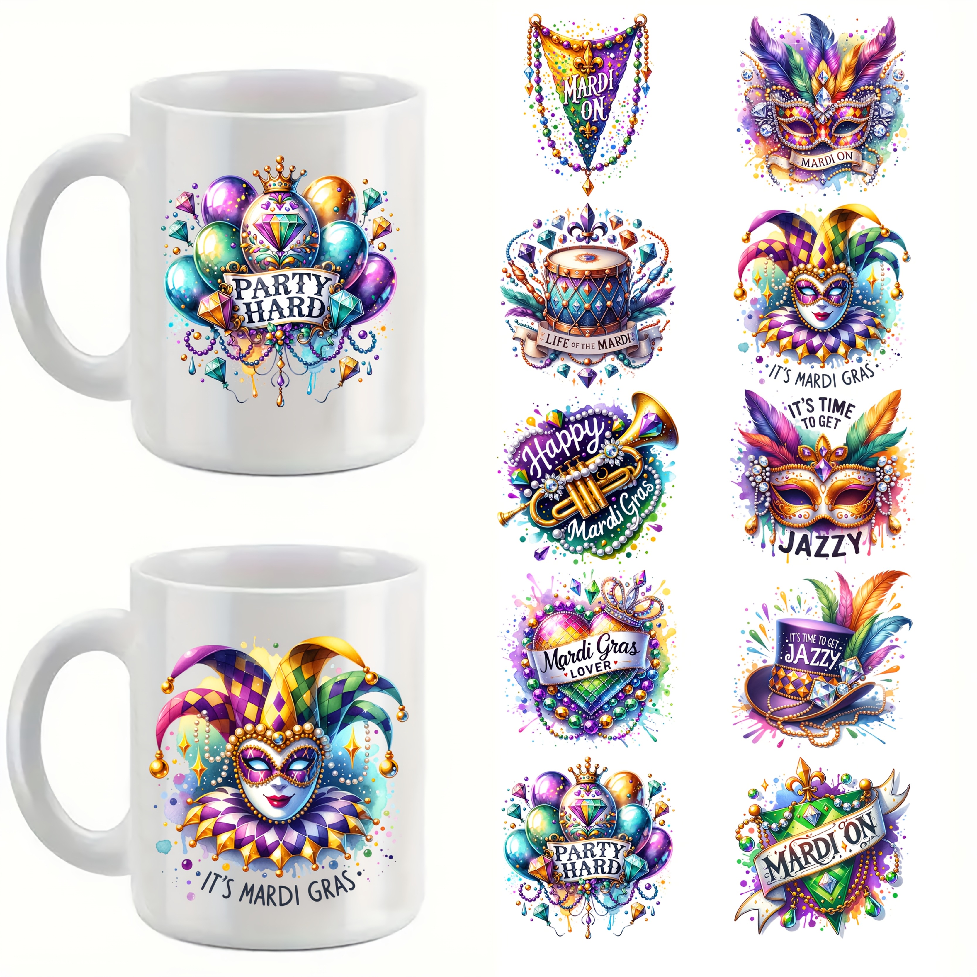 

12pcs/set Carnival Diy Skinny Tumblers Dwarf Stickers Coffee Cups Uv Dtf High Self-adhensive Wraps Transfers Decor Sticker On Mugs