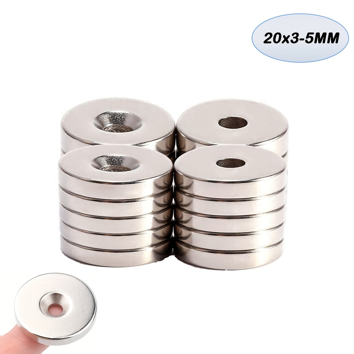 

20pcs, 20x3mm-5mm Neodymium Magnets With Holes, Magnets, Disc Countersunk Hole Magnets For Scientific, Laboratory, Industrial, Tool Storage Etc