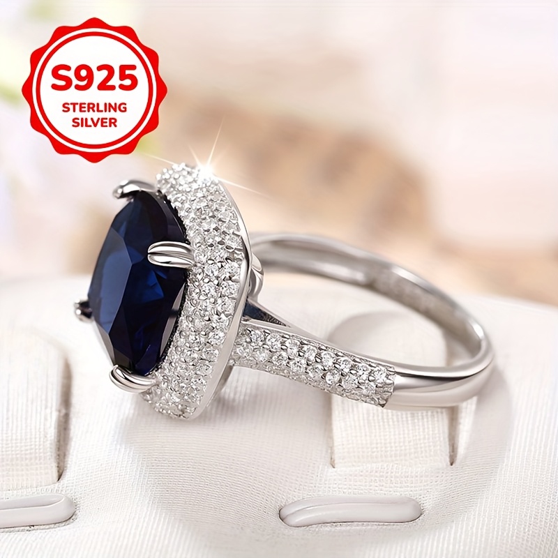 S925 Silver Wedding Ring Set with Zirconia