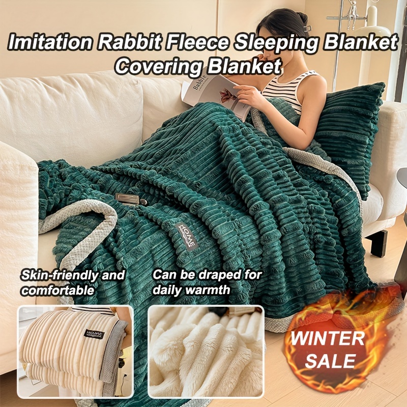 

Rabbit Fur Blanket - Cozy, Warm & For All - Sofa, Bedroom, Travel | Machine Washable