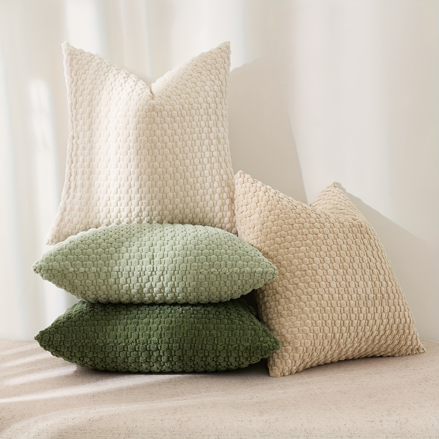 4 soft velvet velvet modern double-sided design sofa pillowcases, office chair backrest pillowcases, bedside cushion covers, and machine-washable sofa and bed decorative cushion covers, sofa covers for sectional sofas, sofa cushion covers for living room, bedroom decor, home decor, contemporary design, stylish covers, velvet fabric, durable material, pillowcase set, cushion protectors, interior designers,  , suitable for sofa and bed decoration Product details 0