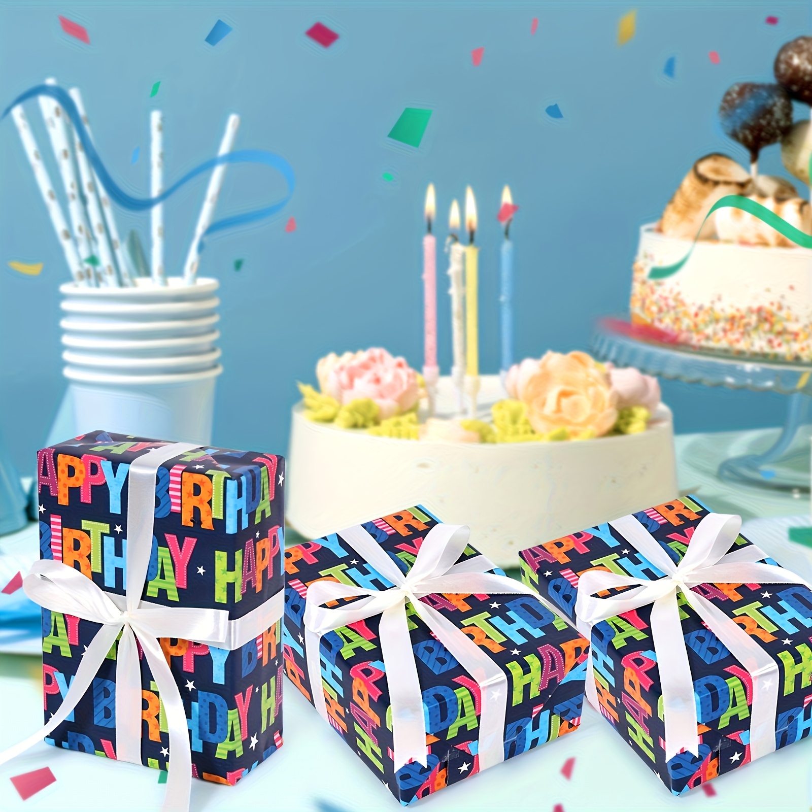 Baby Shower 1st Birthday Boy Wrapping Paper Rolls Walmart Birthday - Main Image