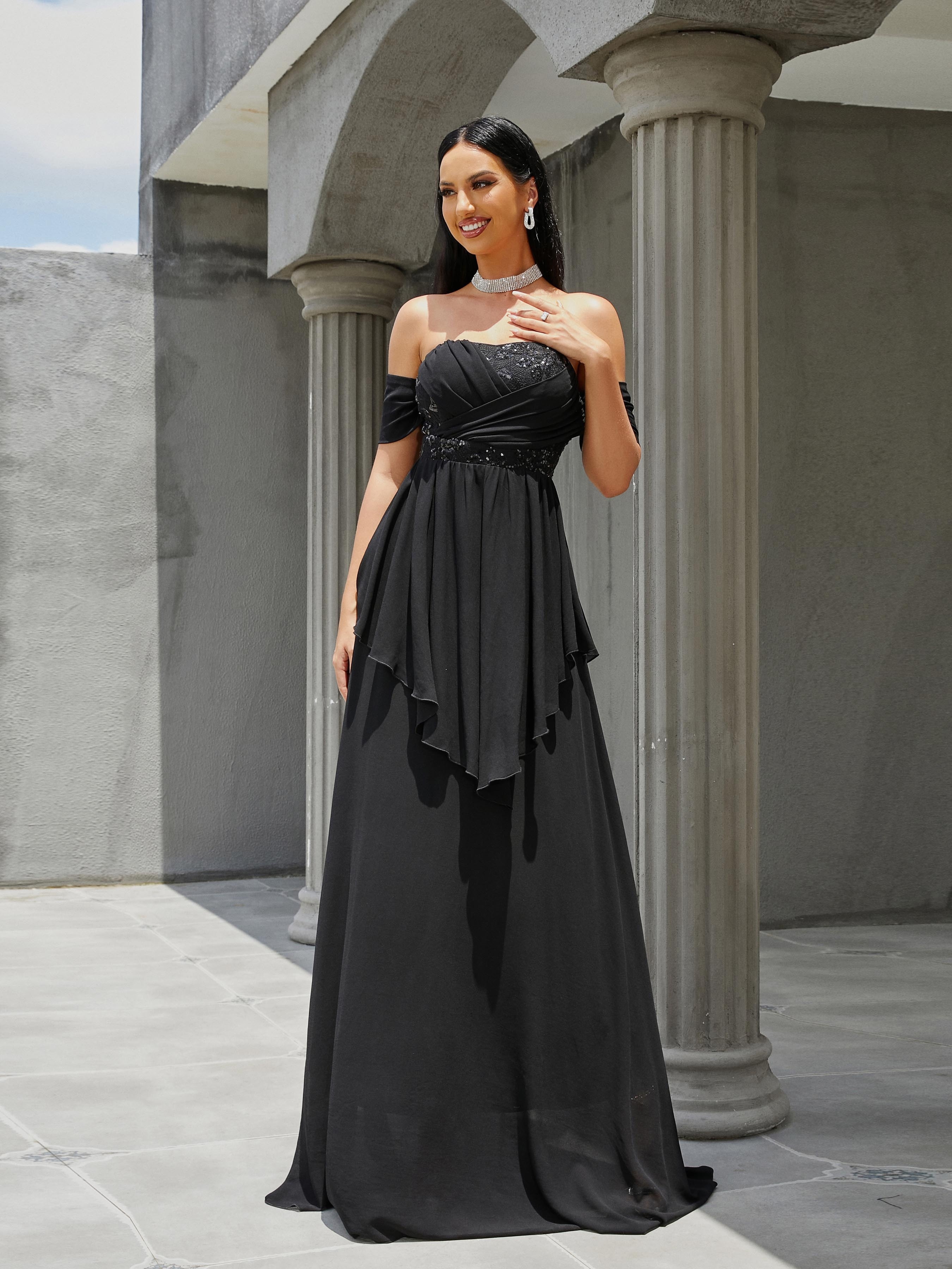 Elegant ruffle dresses sale