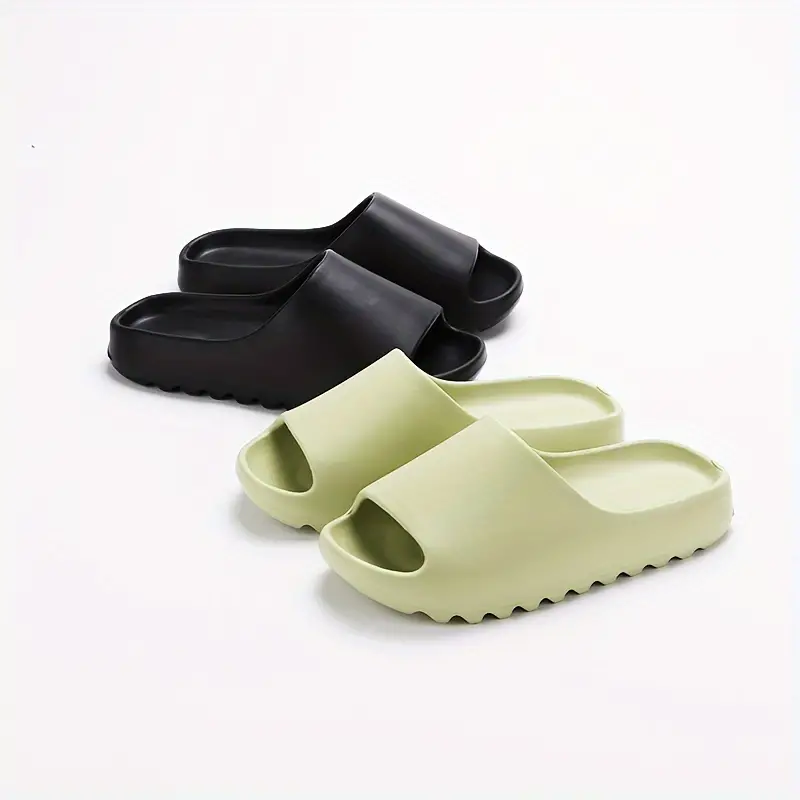 simple solid color slides casual open toe soft sole shoes comfortable indoor home slides details 2