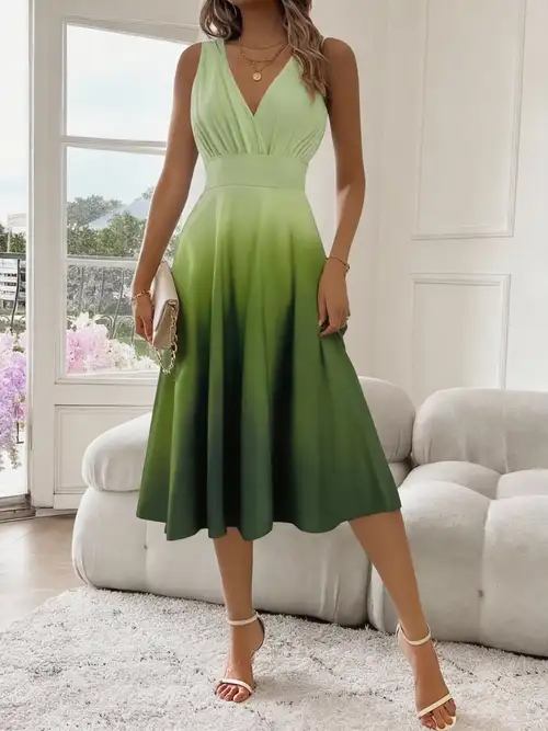 summer semi formal dresses Women Cocktail Aline Long Flowy Wedding Guest Crewneck Sleeveless Midi Dress semi formal dresses sold on