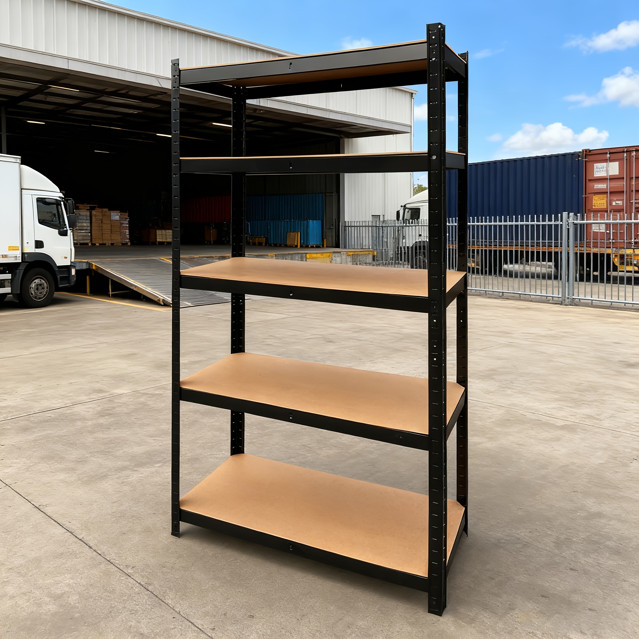 5-Tier Heavy-Duty Racking, Bolt-Free Industrial Storage Rack