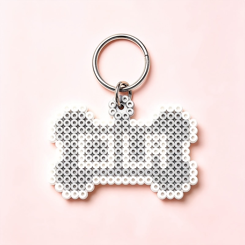 Pixel Bead Bone-Shaped Customizable Pet Anti-Lost Tag