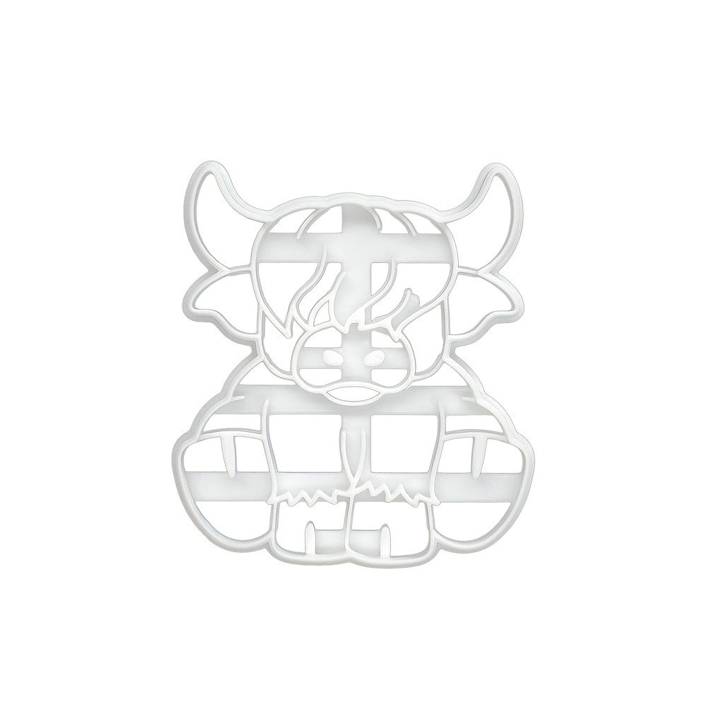 1pc Cute Highland Cow Cookie Cutters, Biscuit Cutters, Practical Sugar Cutting Tools, Cake Decoration Molds, Decorative Baking Supplies, Essential Baking Tools For Parties