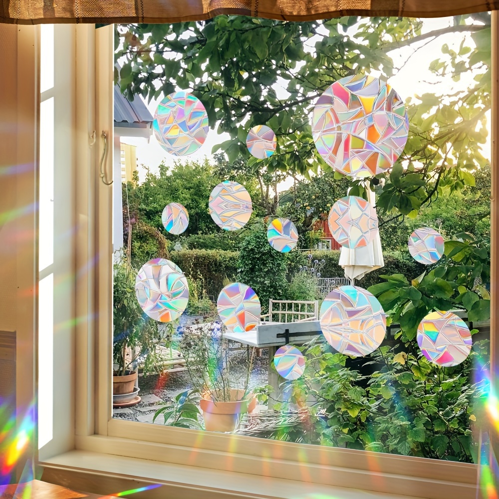 13pcs   circle window clings reusable non   prism decals for glass doors and windows   anti collision film   decor 16 22pcs window stickers details 2