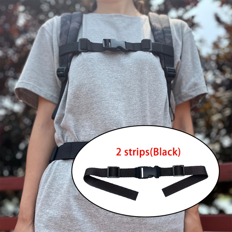 TEMU 2pcs Adjustable Backpack & Chest Bag Strap, Open Closure & Secure Fastening For Hiking, Camping, Travel - Lightweight , Hiking Essentials | |