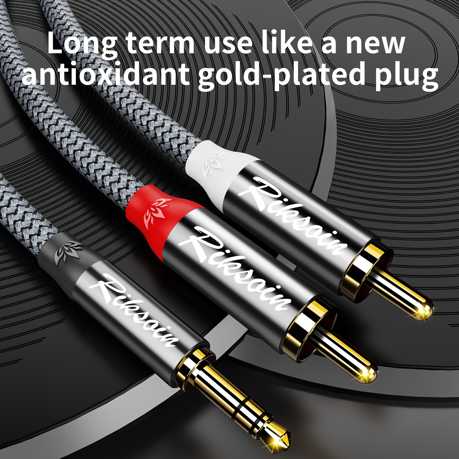 Cavo Audio 3,5 Mm A 2 RCA 1 Metro, Intrecciato In Nylon, Per Collegare Smartphone O Tablet A Stereo E Home Theater - 2