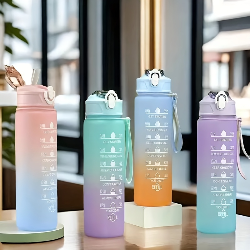 

Gradient Design Sports Water Bottle - Leakproof, Portable, And Large Capacity - , Hiking, Camping, Travel, And Daily Use - In Transparent And Gradient Options