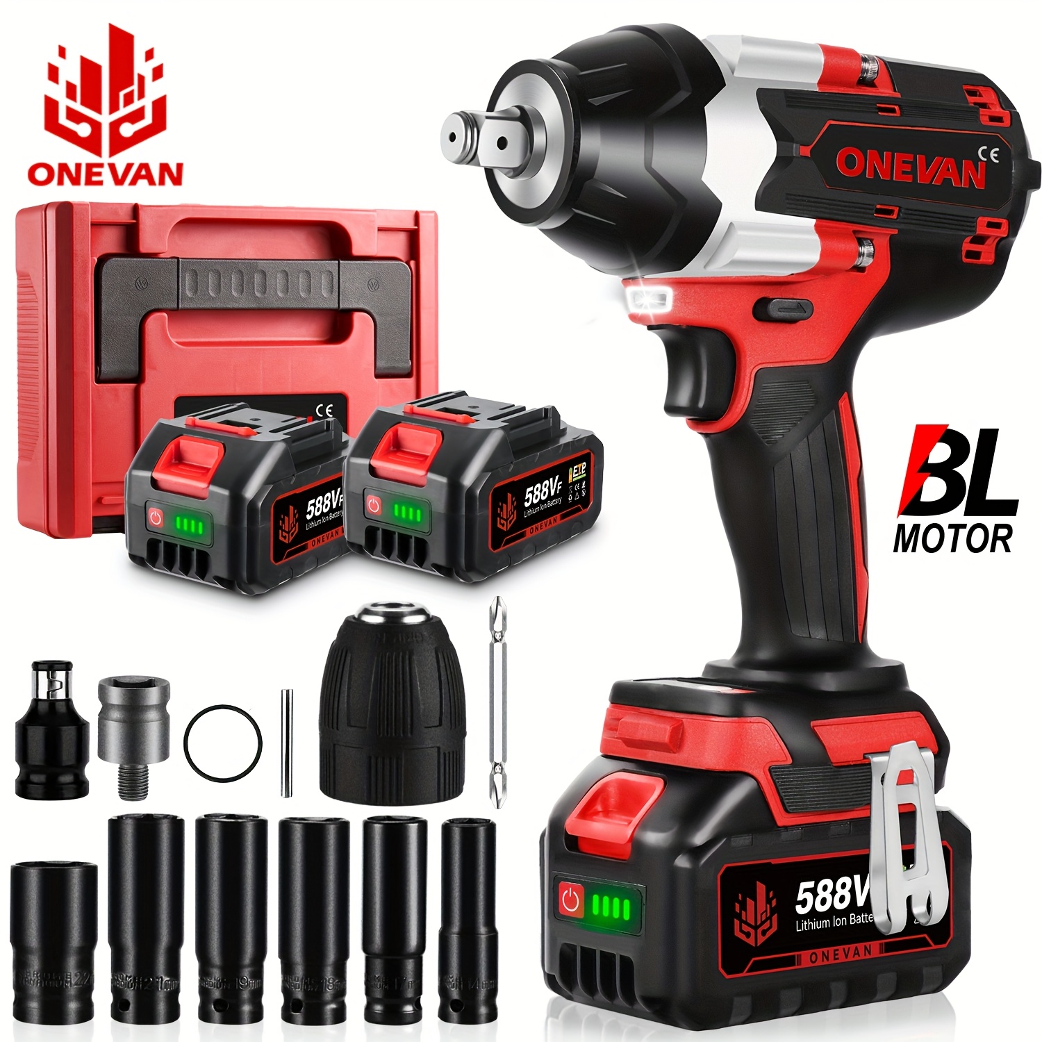 cordless impact wrench tool set 1800nm (1328 ft lbs) Temu