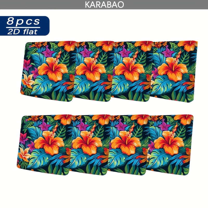 TEMU Housse de canapé 6/8 pièces à motif floral tropical, aux , lavable en machine ou à , avec fermeture par élastique, convient aux canapés de parc