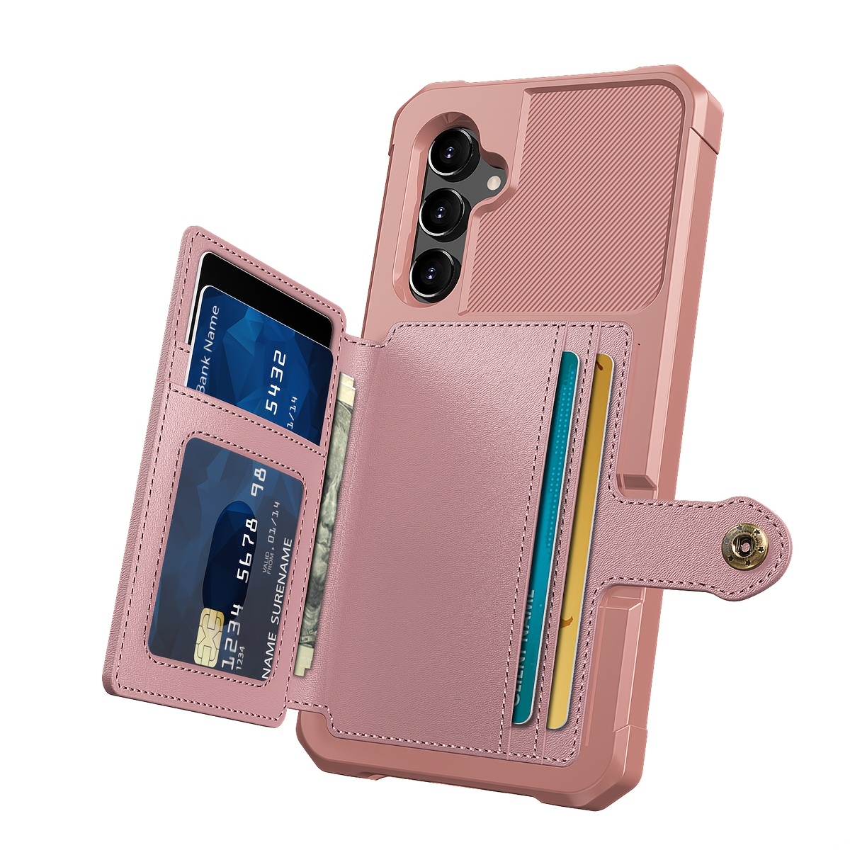 ZM03 Card Holder Faux Leather Case for 5G 5G Mobile Phone, with Card Slot, Compatible with Magnetic Car Mount, Heavy Duty Shockproof Durable Soft TPU Back Faux Leather Flip Wallet Cover - Image 52