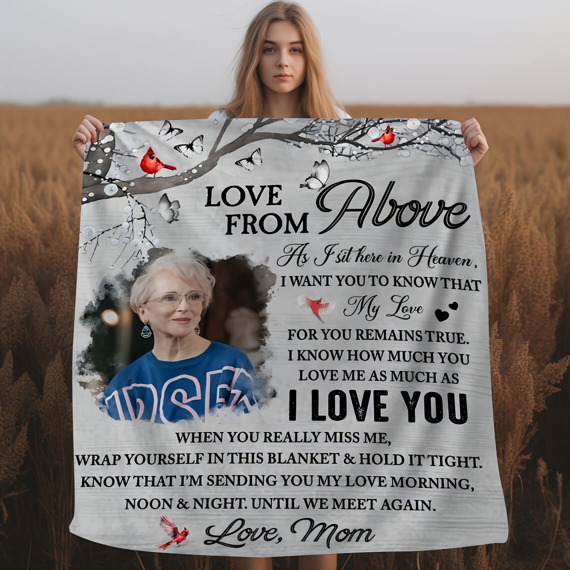 

Personalized Photo Blanket - Vintage Style, Soft Polyester, Knit Throw For Gift