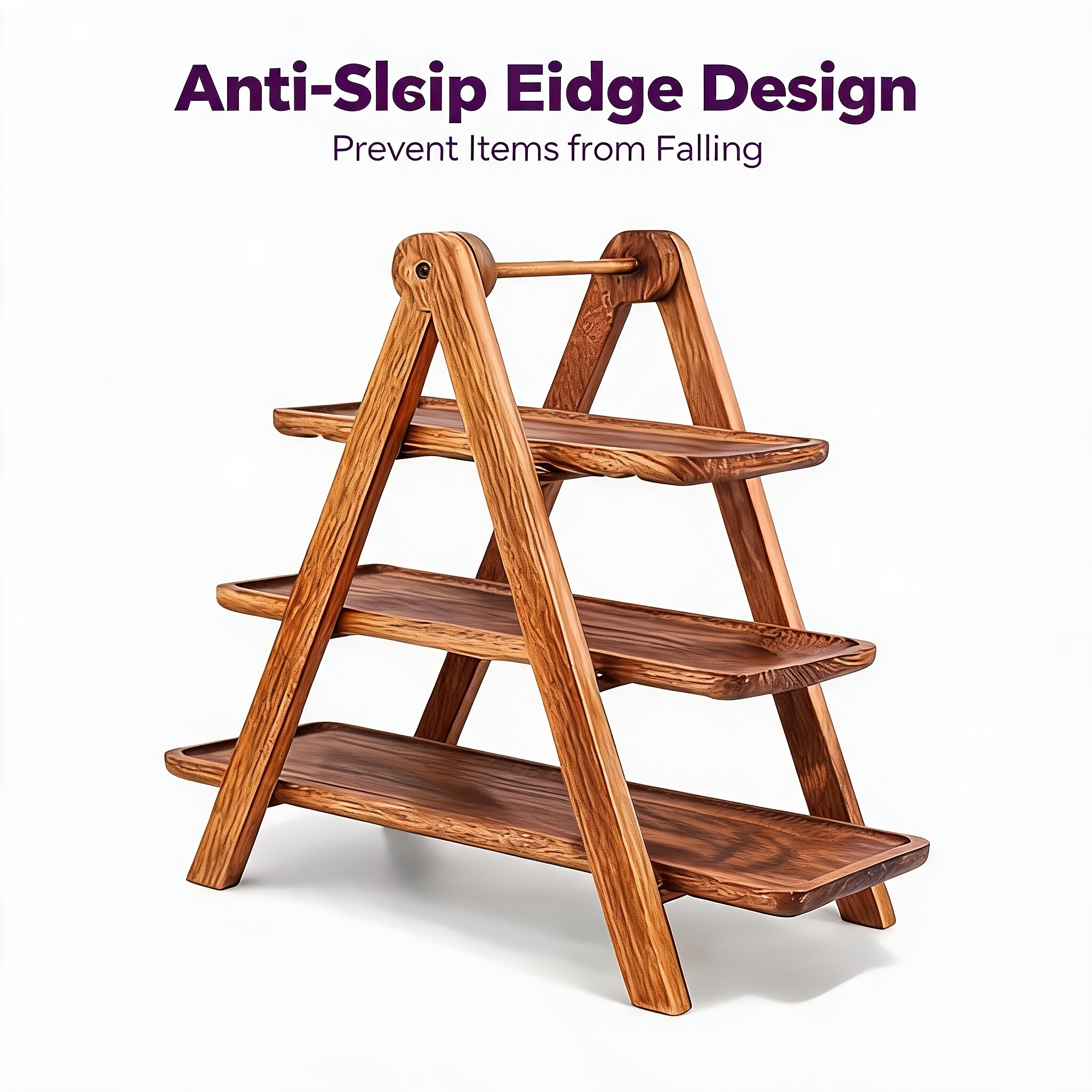 Rustic 3-tier Wood Serving Stand, Farmhouse Tiered Tray For Buffet, Dessert Table, Bread Basket And Snack Display, Perfect For Home And Restaurant Use