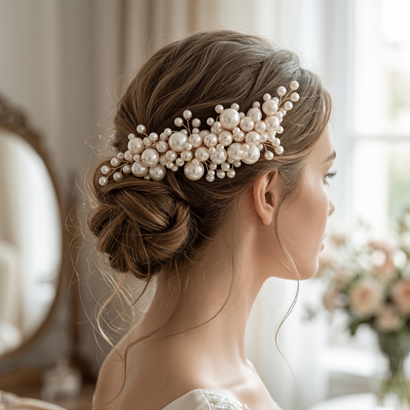 elegant french style hair clip oversized handmade bridal headpiece shimmering clusters barrette for weddings bridesmaids and formal events accessories 0