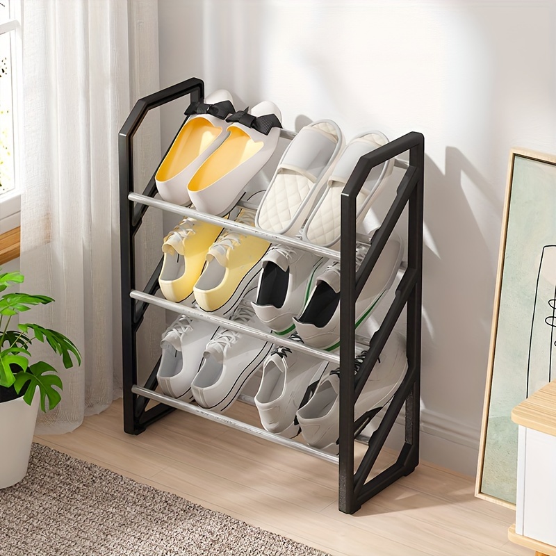 

Multi-tier Metal Shoe Rack Organizer, Free Standing Sturdy Footwear Storage For Various Room Types, Easy Assembly Floor Mount Design, Space-saving For Entryway, Dormitory, And Home Use