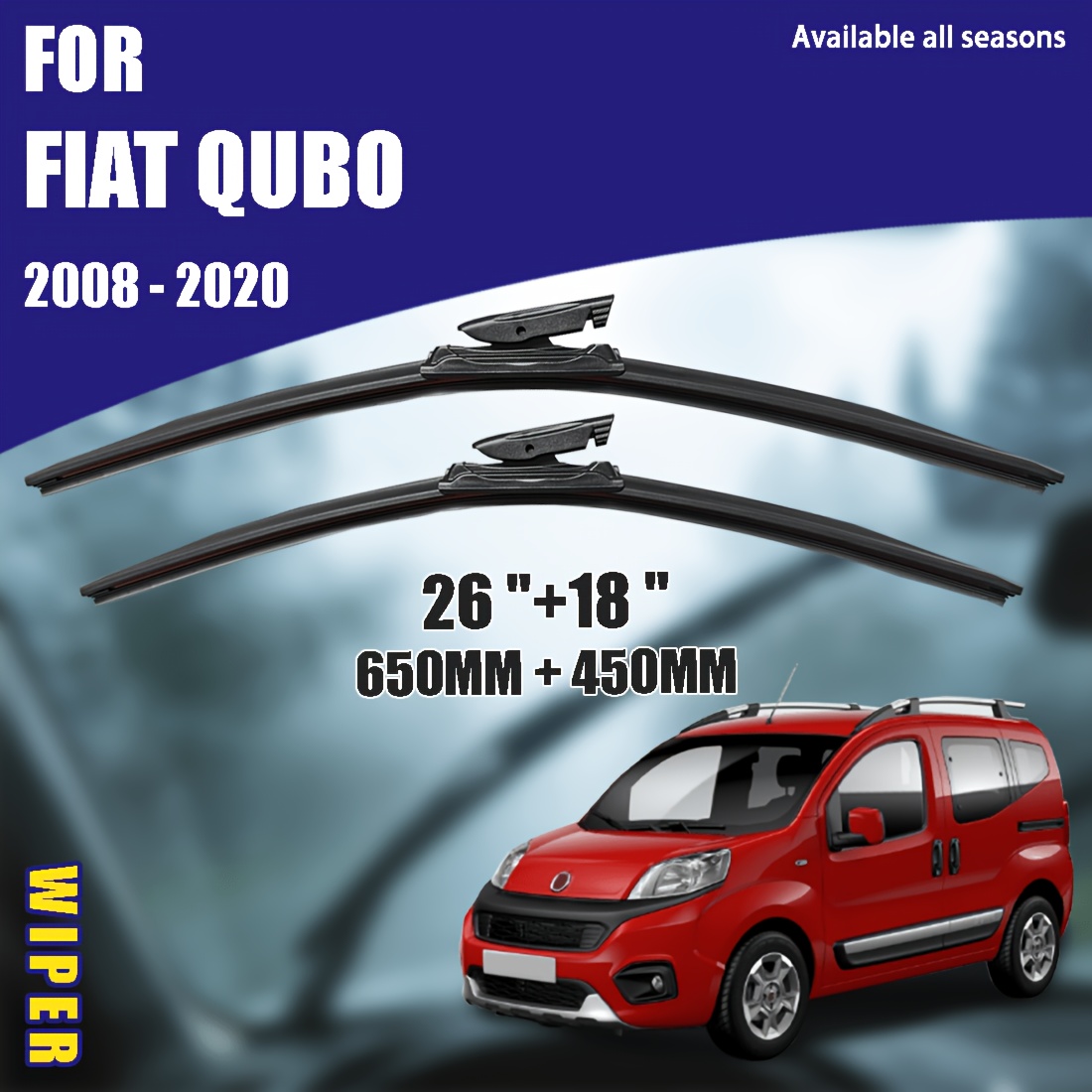 TEMU For Fiat 2008-2020 Brand Windscreen Wiper Blades 26"18",original Equipment Windshield Wiper Blades, Windshield Wiper Blade Replacement