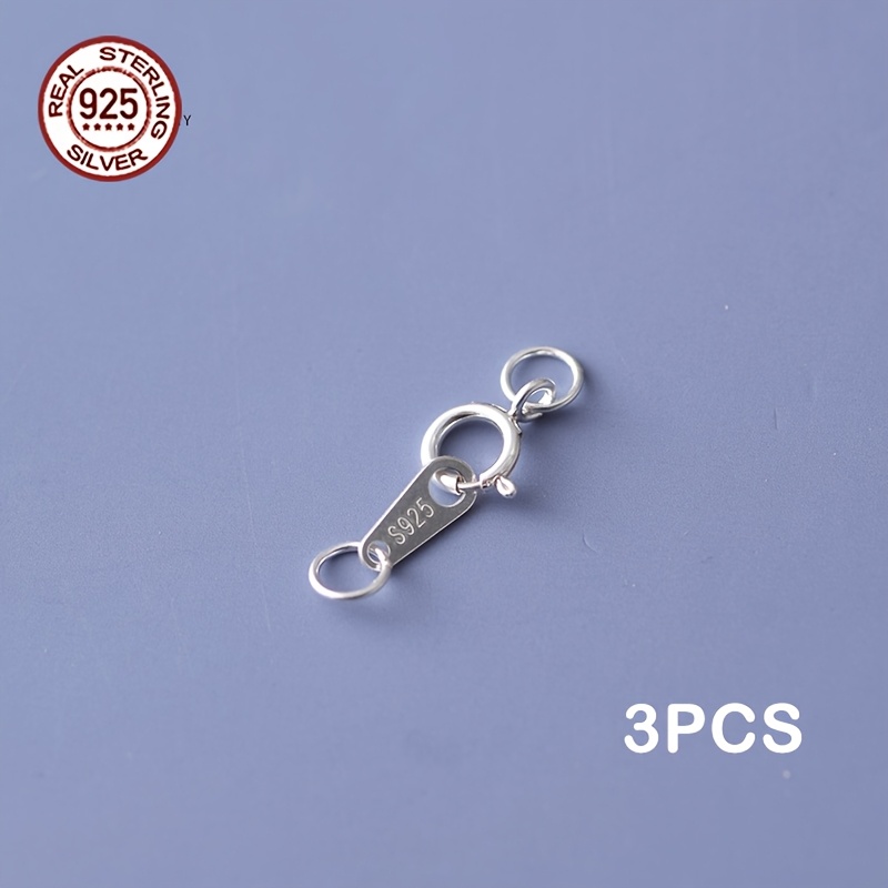 TEMU 3pcs Fermoir de Bijoux en Argent Sterling S925 Bracelet Collier Connecteur de Maillon Artisanat Fait Main Fabrication Accessoires d'Addition