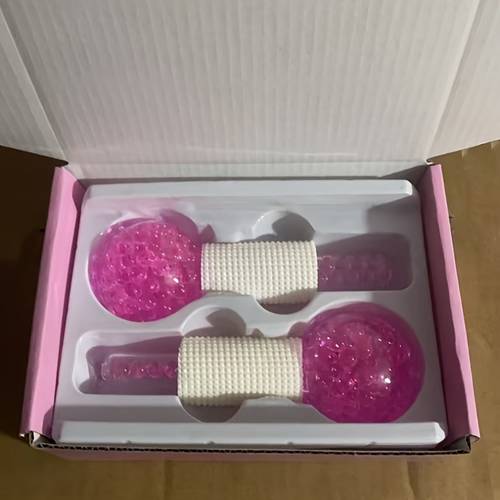 2pcs and freezable ice globes for facial massage