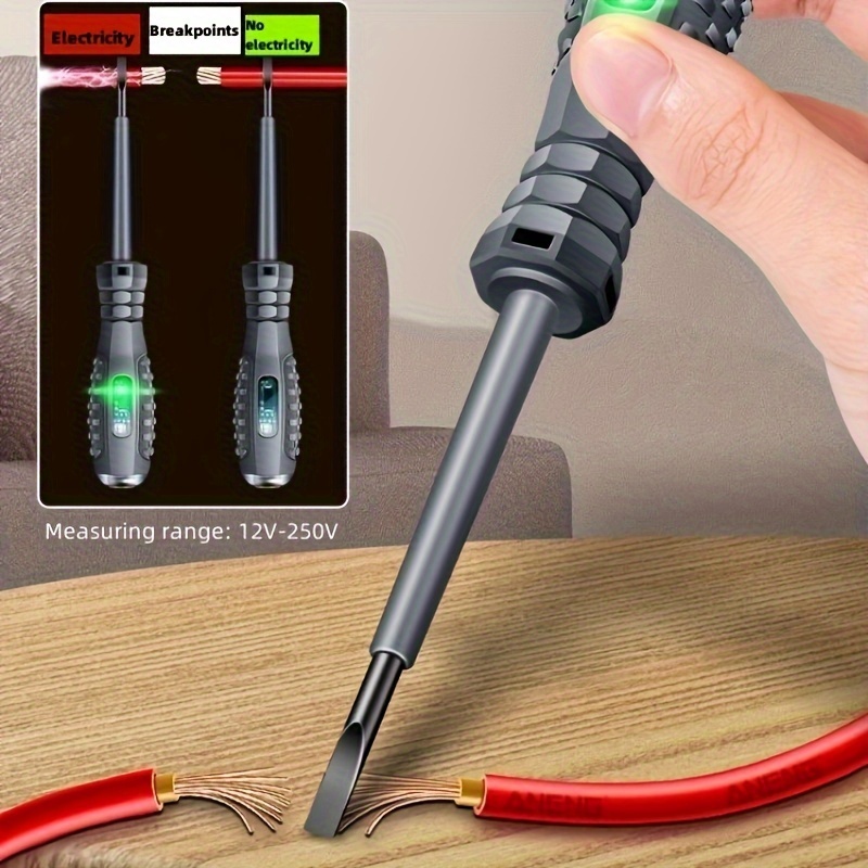 2pcs detection circuit voltage tester for home use with featuring high torque and bright light to between neutral and of testing circuit continuity a flathead and ten screwdriver heads details 2