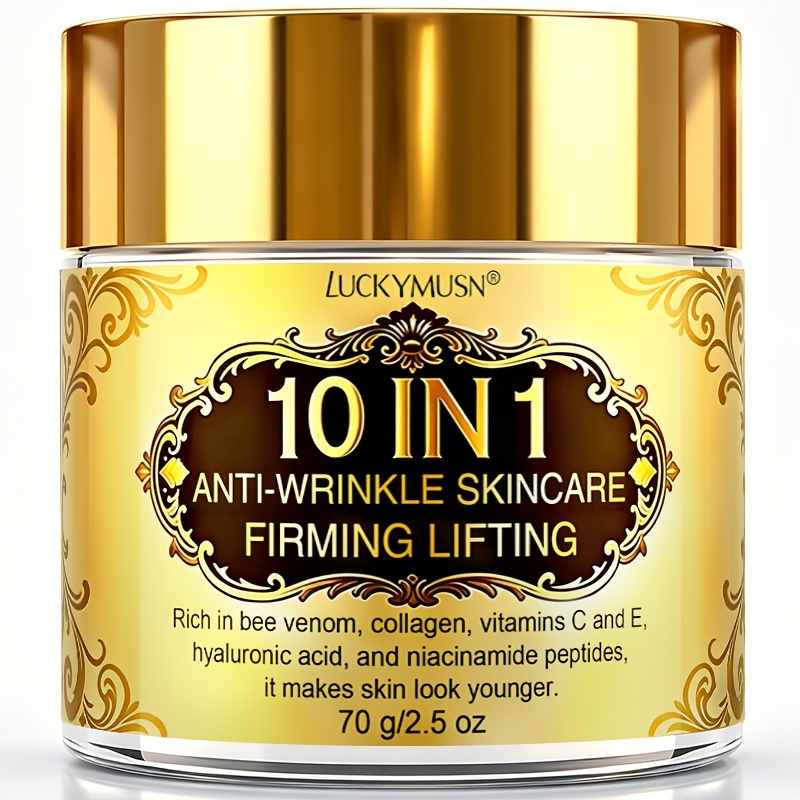 Image of This 10-in-1 Eye, Neck, And Face Cream Minimizes Wrinkles, Quickly And Lifts Sagging Skin, And Contains Retinol, Collagen, And Niacinamide For Deep Hydration, Skin Tone, And A More . 70g/2.5oz