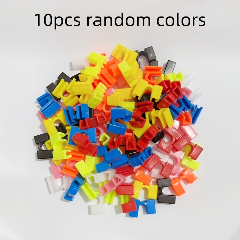 Image of 10pcs Random Color Non-slip Chopstick Holders - Reusable Training Accessories For Adults, Trainees, - Dishwasher Safe, Plastic Material, No Electricity Needed