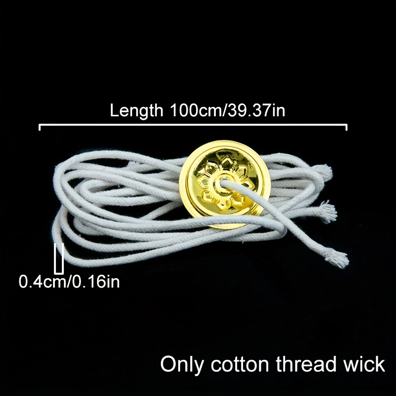 1pc Cotton Wick 3mm/4mm Thick Cotton Wick Suitable For Oil Lamp/ Lamp Wick 100cm Long Cotton Wick