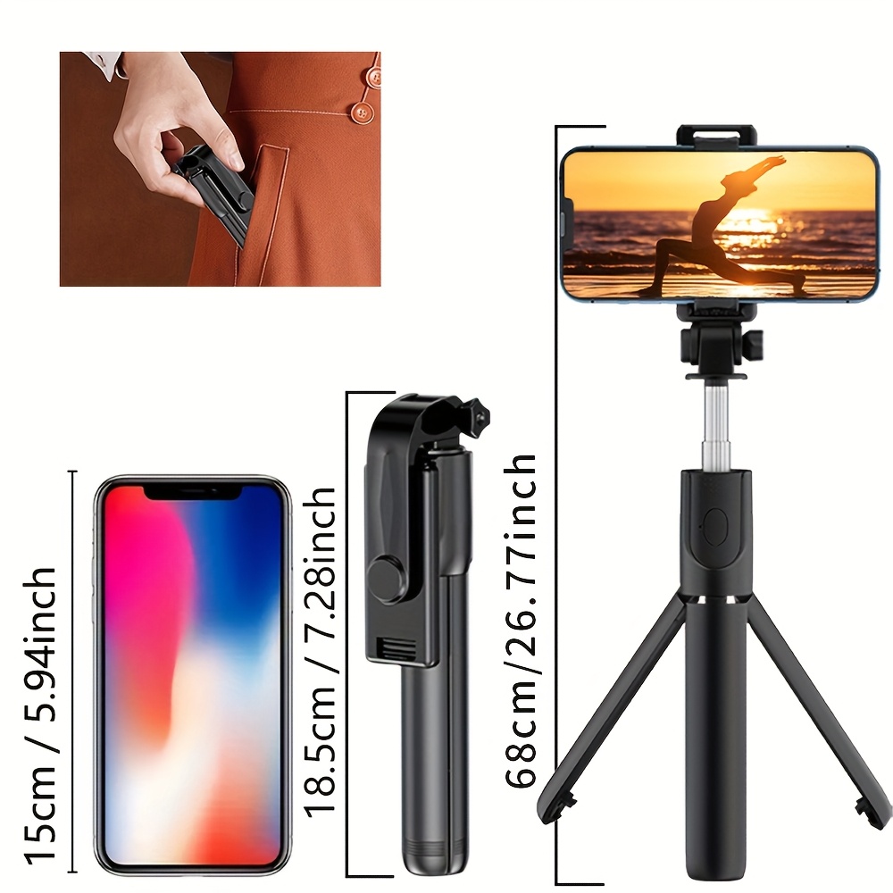 selfie stick tripod stand universal mobile phones travel Temu