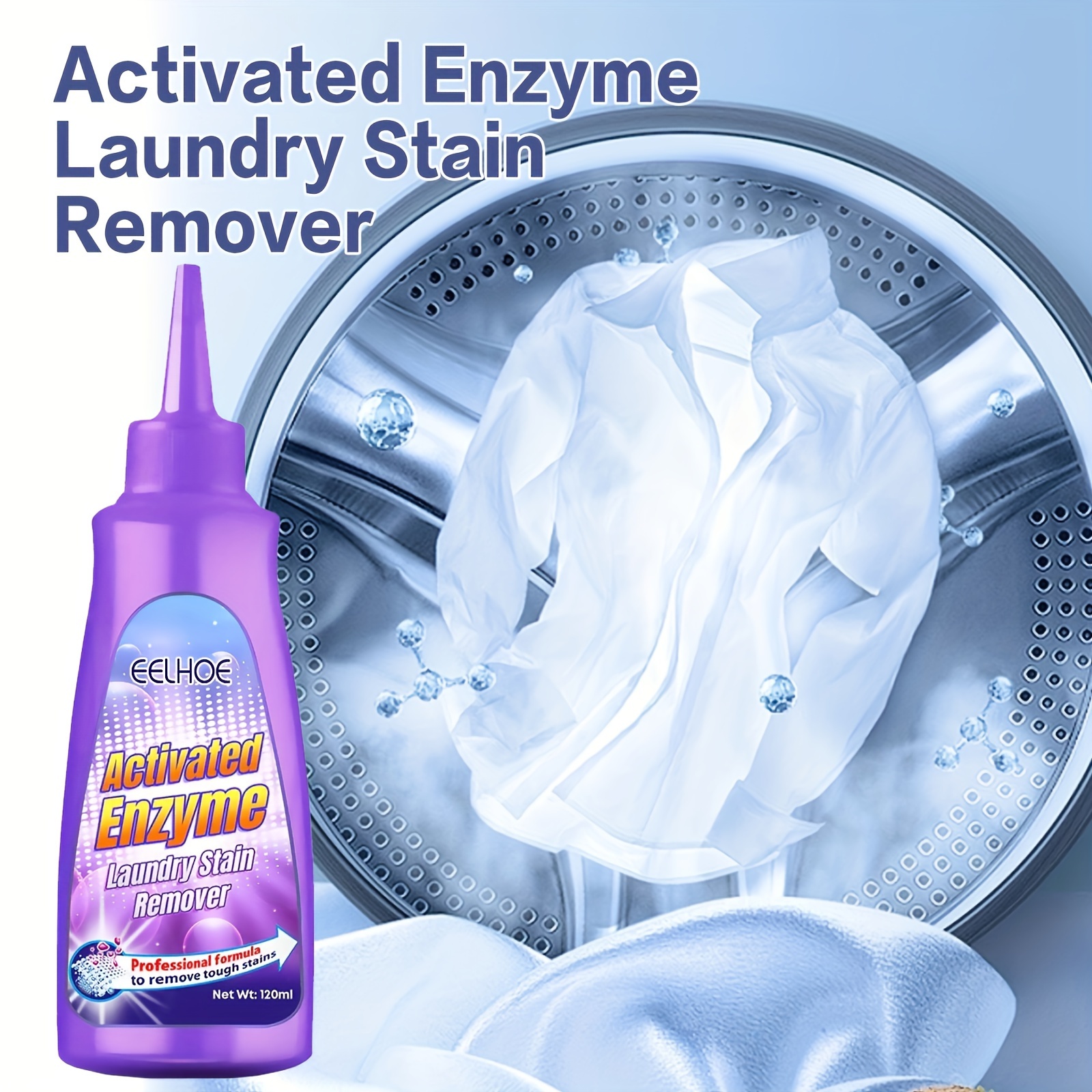 gentle enzyme laundry detergent   removes grease coffee stains low odor liquid formula with sodium hydrogen   for home cleaning details 4