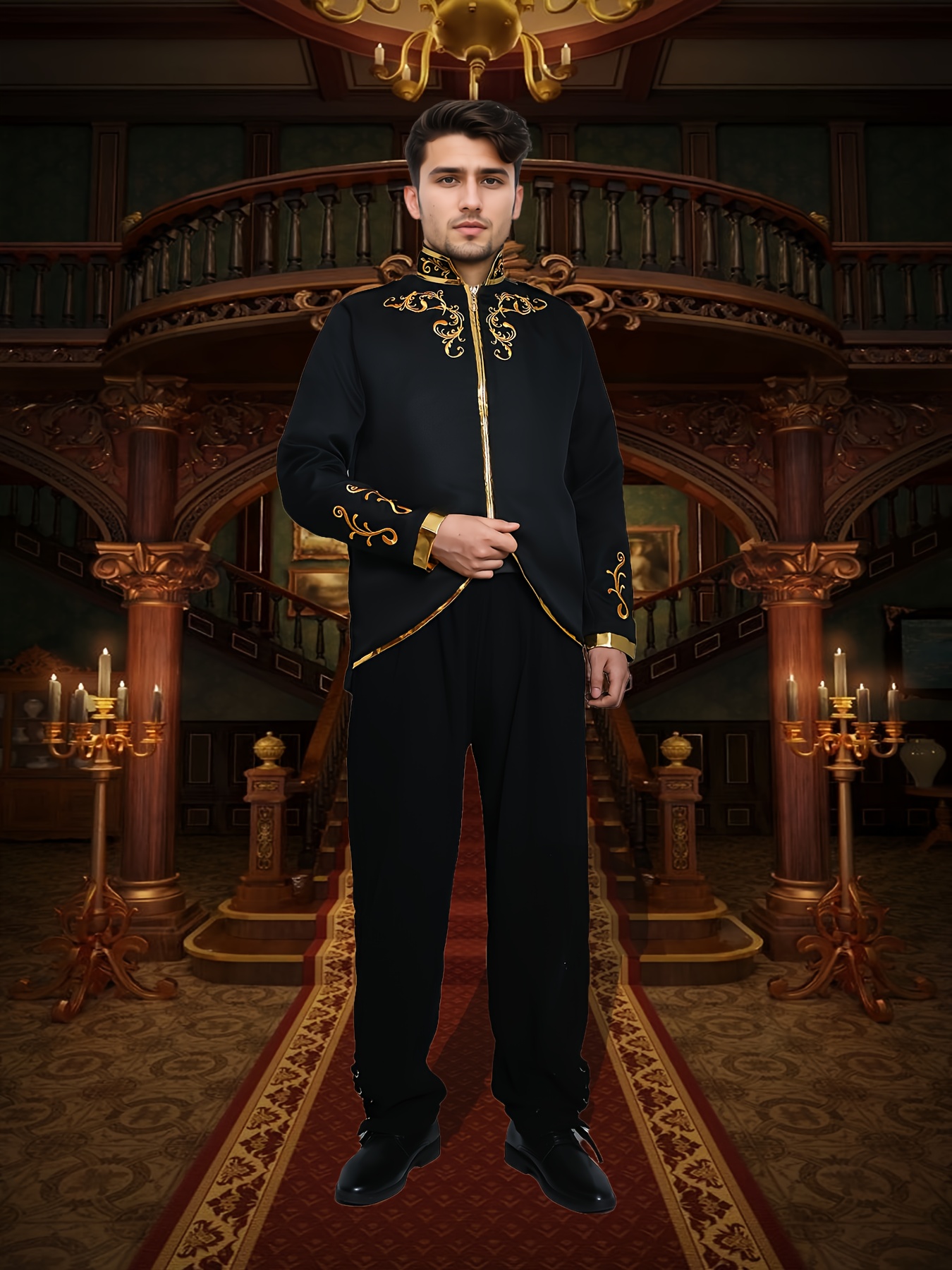 green emerald velvet dress Cambkatl Mens Luxurious Gold Bronzing Blazers Slim Fit Long Sleeve Suit  Jacket Sport Coats for Wedding Formal Business at Amazon Men's Clothing  store main image 0