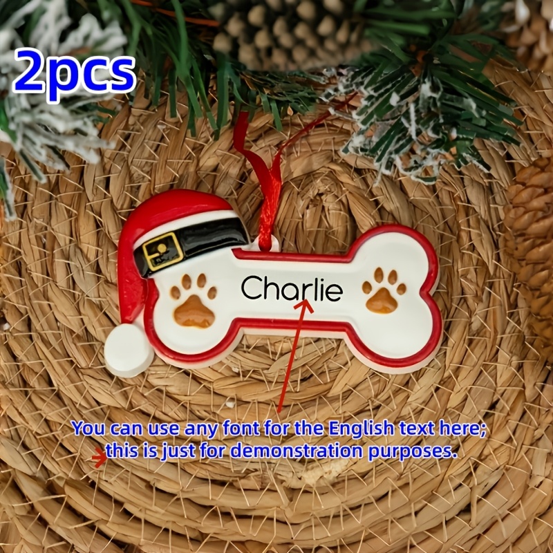 TEMU 2pcs Dog Bone Christmas Ornament, Hanging Pendant, Christmas Keepsake Gift For Dog Lovers & Dog Owners, Pet's First Christmas Decoration 2026>