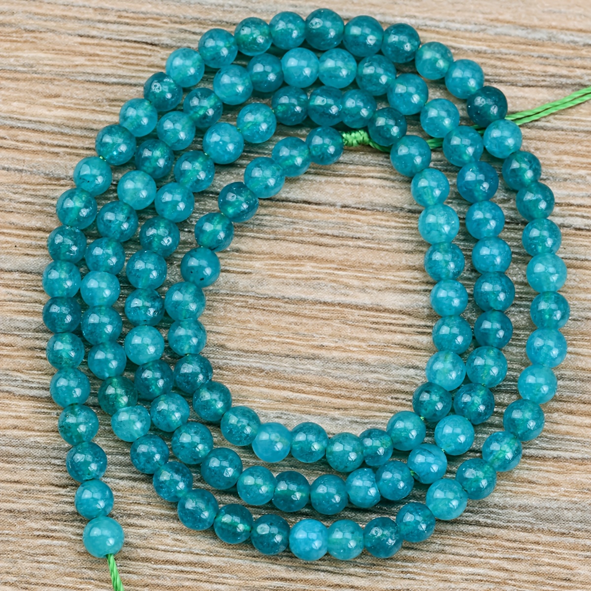 TEMU 3mm Blue Apatite Mini Round Beads Natural Stone Loose Beads For Jewelry Making, Necklaces Bracelets Earrings, Bohemian Style Charms Women's