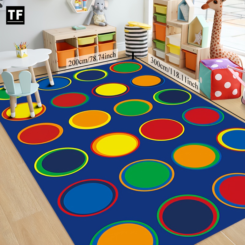 1pc velvet carpet mat rug with childrens   hopscotch animal game pattern cognitive training washable crawling carpet for kindergarten daycare center bedside accessories school supplies classroom   children gift