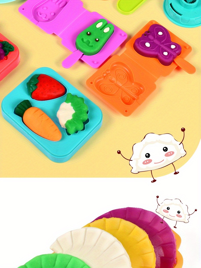 Luxueuze klei twee-in-een kleurrijke deeg keuken creatieve voedsel speelgoed set, inclusief burger en noodle maker, vormgevingsgereedschap accessoires en 24-kleur deeg set, geschikt voor meisjes en jongens van 3+ jaar oud kunst ambacht cadeau