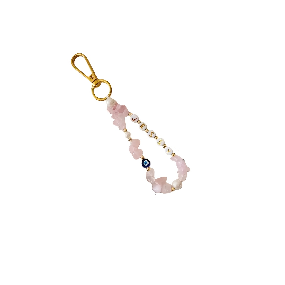 TEMU [Personnalisé] 1pc d'agate de cristal avec lettre personnalisée, bord doré et argenté, œil du , porte-clés pour femmes, porte-clés adapté aux