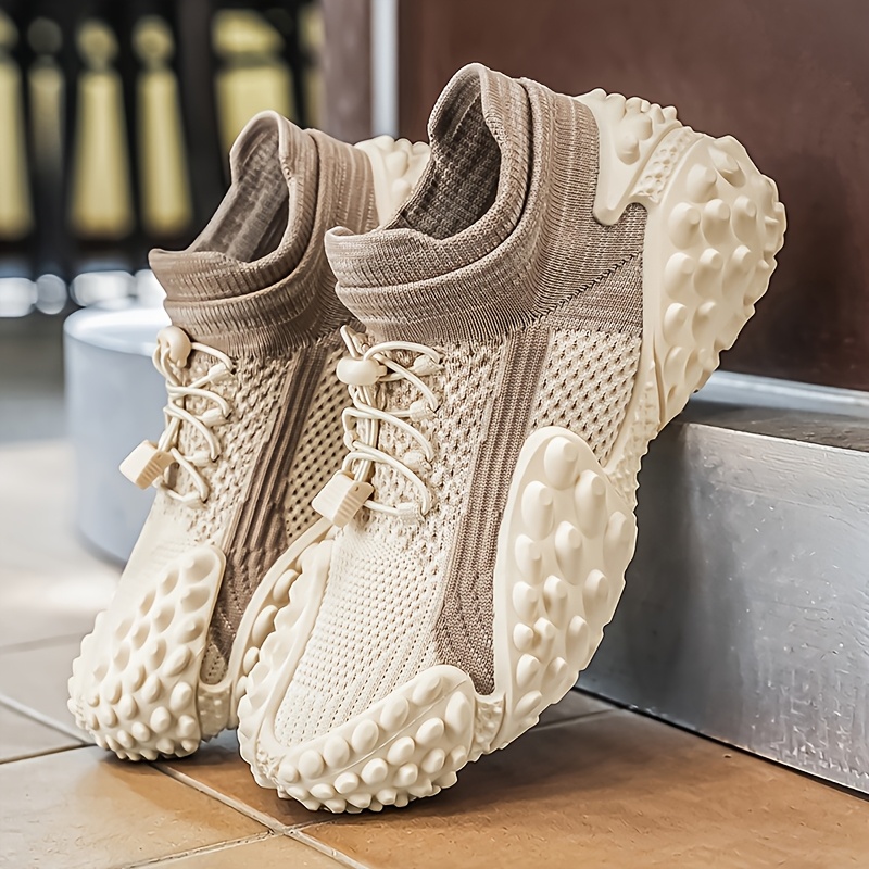 XIOSHENTONG Men's Platform Sneakers - Low-Top Irregular Sole Slippers Suitable for Outdoor, & Daily Wear, Cushioned Insole & PVC Sole, Round Toe Casual Sneakers for, - (Solid Color)
