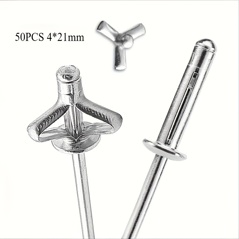 E-shop 50 Stück Aluminium Trifold Blindnieten Blindnieten Struktur Blindnieten Aluminium Lastverteilung Kugelnieten Heimwerker Befestigung Auto