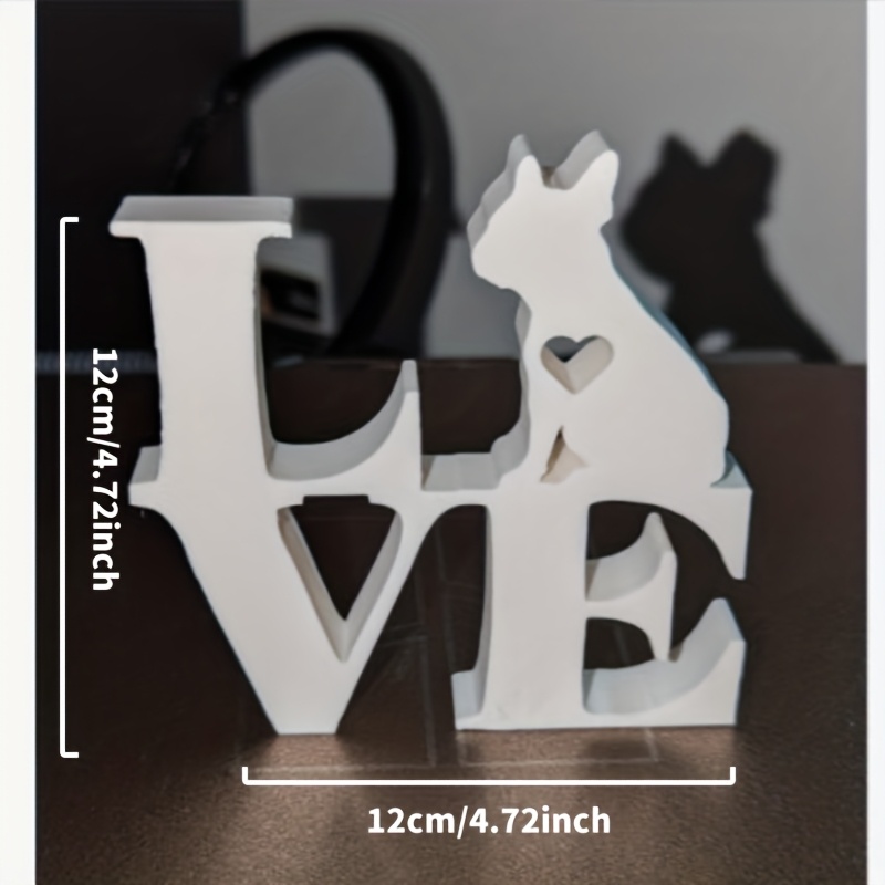 Image of 3d Printed Logo Statue Decoration, With Whimsical Letter And Design, Suitable For Home, Office Desk Decoration, For Home Statue Decoration, Party Gift, For Dog Lovers To Get To