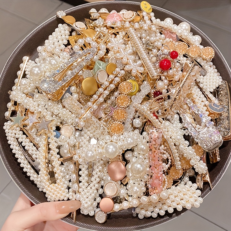 30pcs elegant   pearl hair clips for women minimalist bobby pins non slip duckbill hairpins for flyaways weddings bridesmaids party accessories   pearl hair accessories bridesmaid accessories sophisticated style   pearl Product details 1