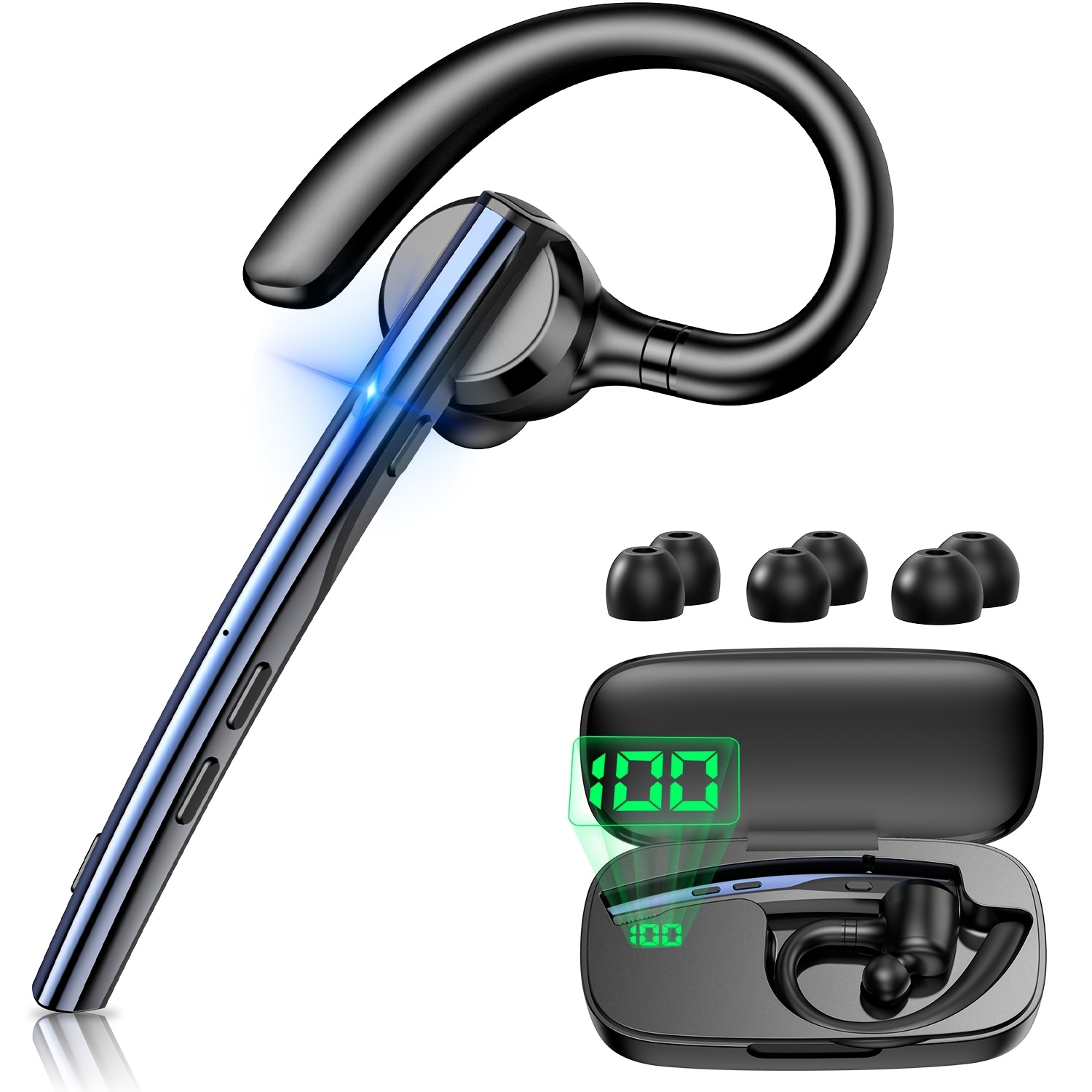 E-shop New Bee Kabelloses -Ohr-Headset, M54 Business In-Ear-Ohrbügel-Headset, Audio-Headset, Open-Ear-Headset, kann mit zwei Geräten verbunden werden,