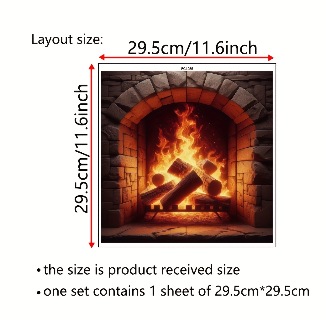 TEMU A Fire Pit Sticker Suitable For Background Walls In Living Rooms, Bedrooms, And Other Home Decor